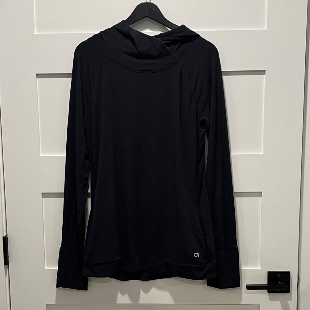 GAP Fit - Lightweight Black Hooded Athletic Shirt - Women’s Size L